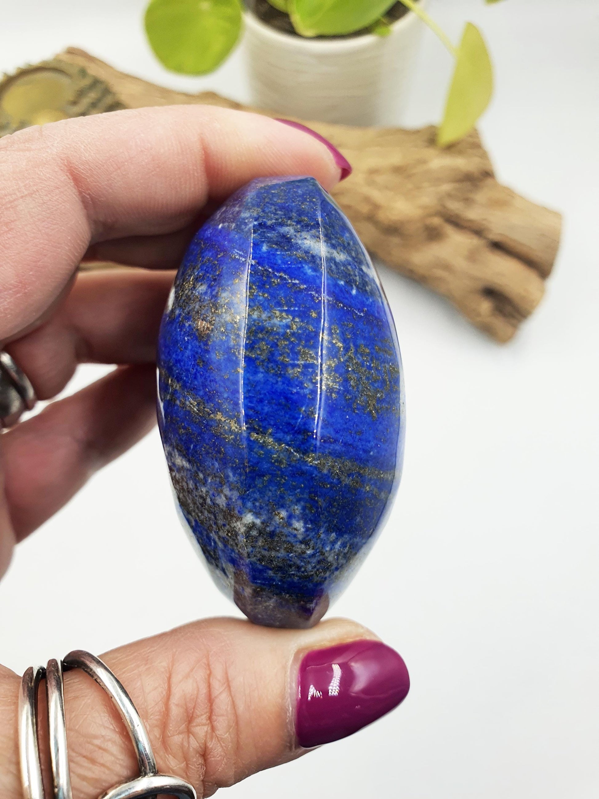 Beautiful Large Lapis Lazuli Palm / Lapis Lazuli Palmstone / Meditation Palm / Lapis Reki Crystal Palm - 180g