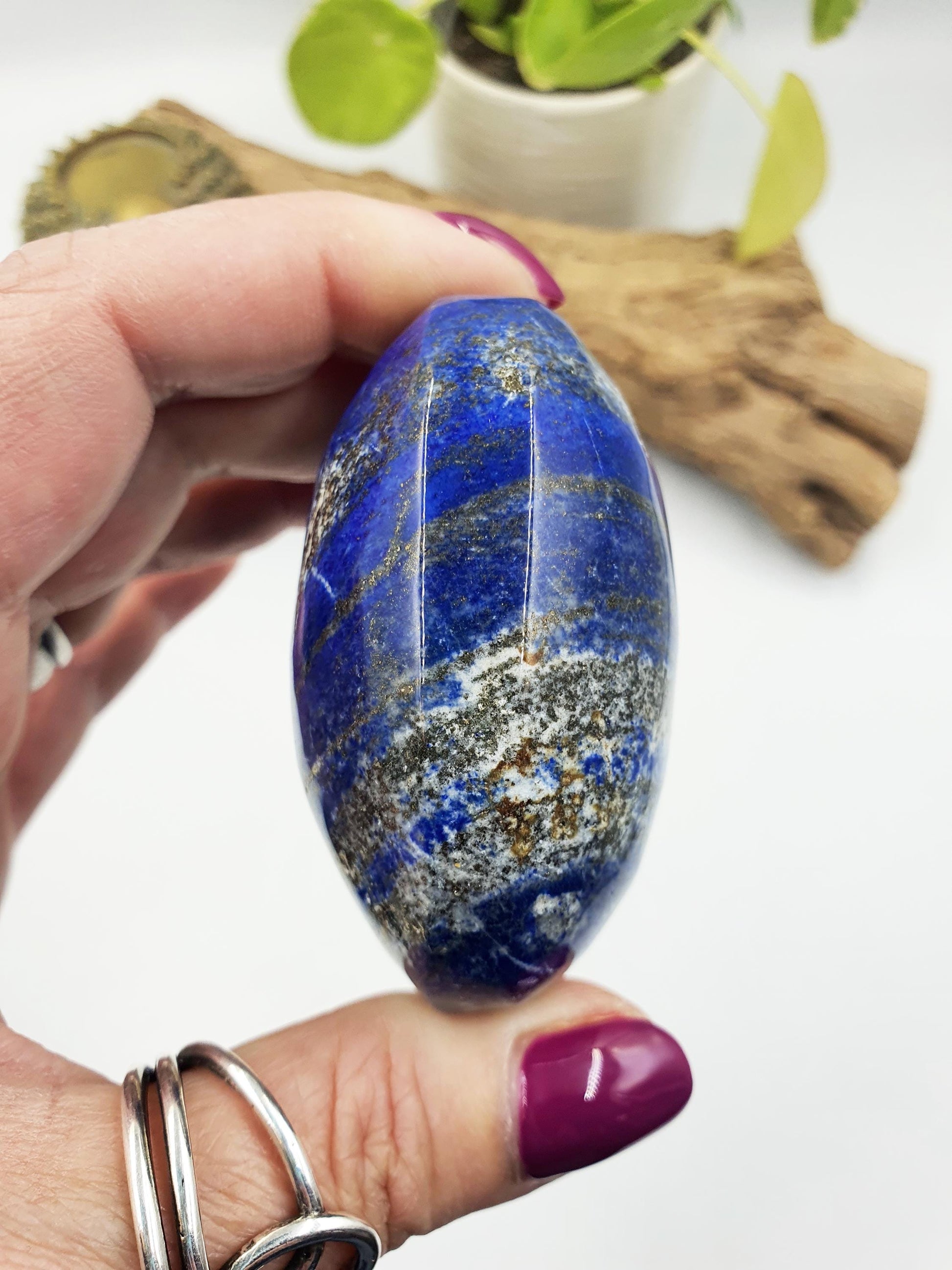 Beautiful Large Lapis Lazuli Palm / Lapis Lazuli Palmstone / Meditation Palm / Lapis Reki Crystal Palm - 180g