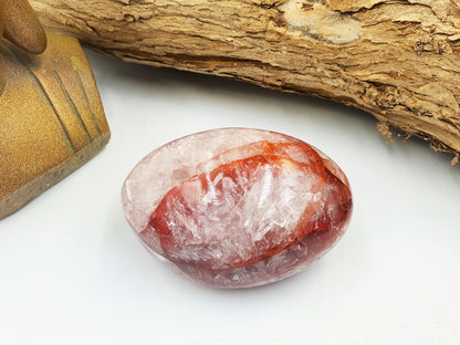 Incredible Sparkly and Flashy Fire Quartz Palm with rainbows / Large Hematoid Quartz Palm / Meditation Palm / Reiki Crystal Palm - 175g