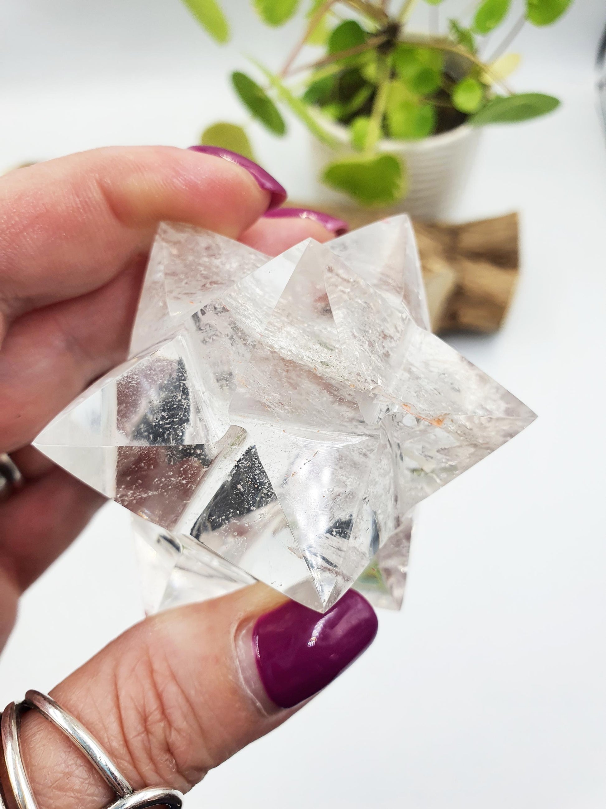 12 Point Clear Quartz Dodecagram - Energy Amplifying Crystal Star - 170g