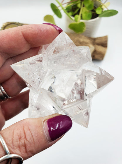 12 Point Clear Quartz Dodecagram - Energy Amplifying Crystal Star - 170g