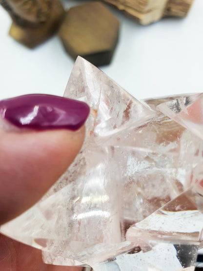 12 Point Clear Quartz Dodecagram - Energy Amplifying Crystal Star - 170g