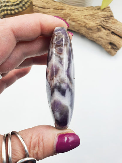 Dream Amethyst Palm / Dream Amethyst Palm Stone / Amethyst Meditation Palm / Reiki Crystal Palm - 95g