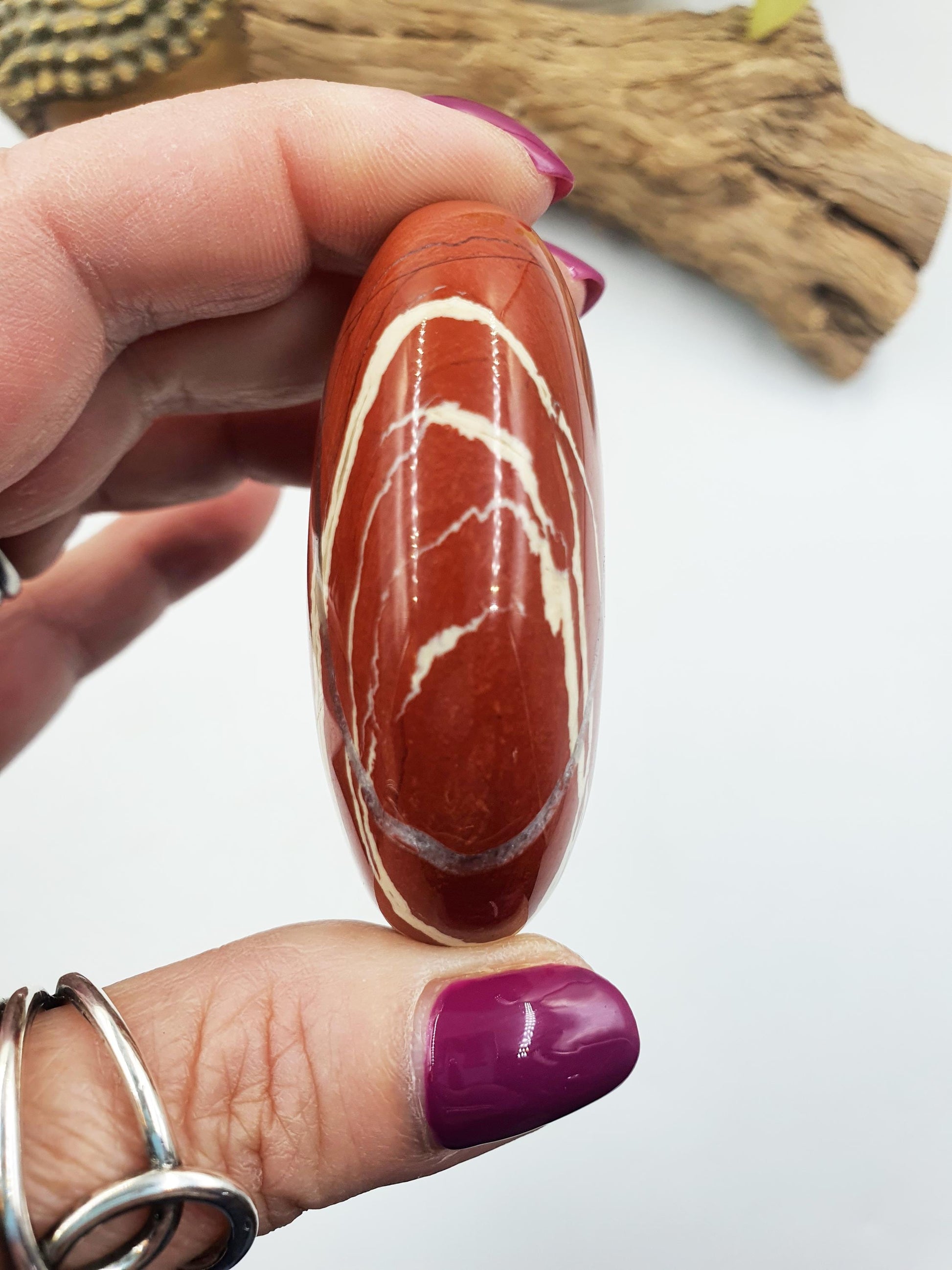 Beautiful Red Jasper Palm / Red Jasper Palm Stone / Pocket Crystal / Meditation Palm / Reiki Crystal Palm - 110g