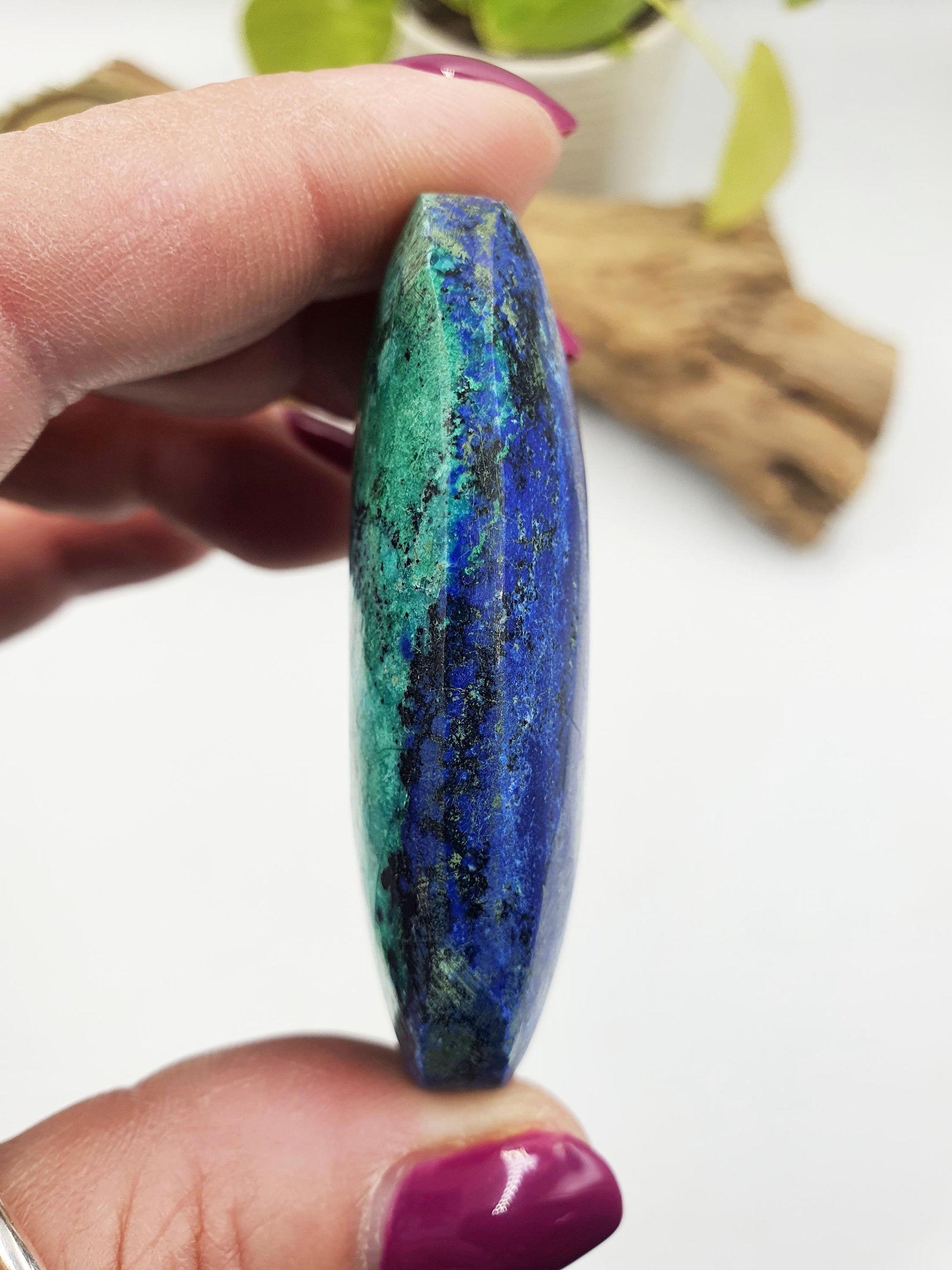 High Grade Azurite Palm / Stunning Azurite Palmstobe / Azurite Reki Crystal / Meditation Palm / Collectors Palm - 60g