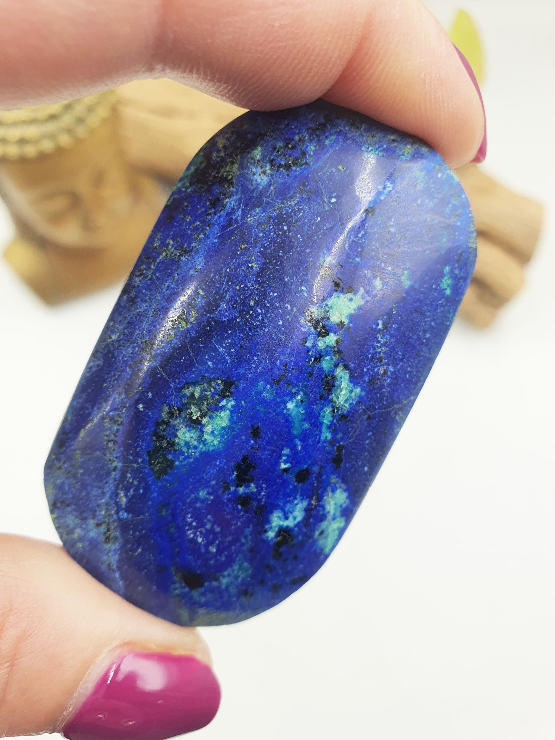 High Grade Azurite Palm / Stunning Azurite Palmstobe / Azurite Reki Crystal / Meditation Palm / Collectors Palm - 60g
