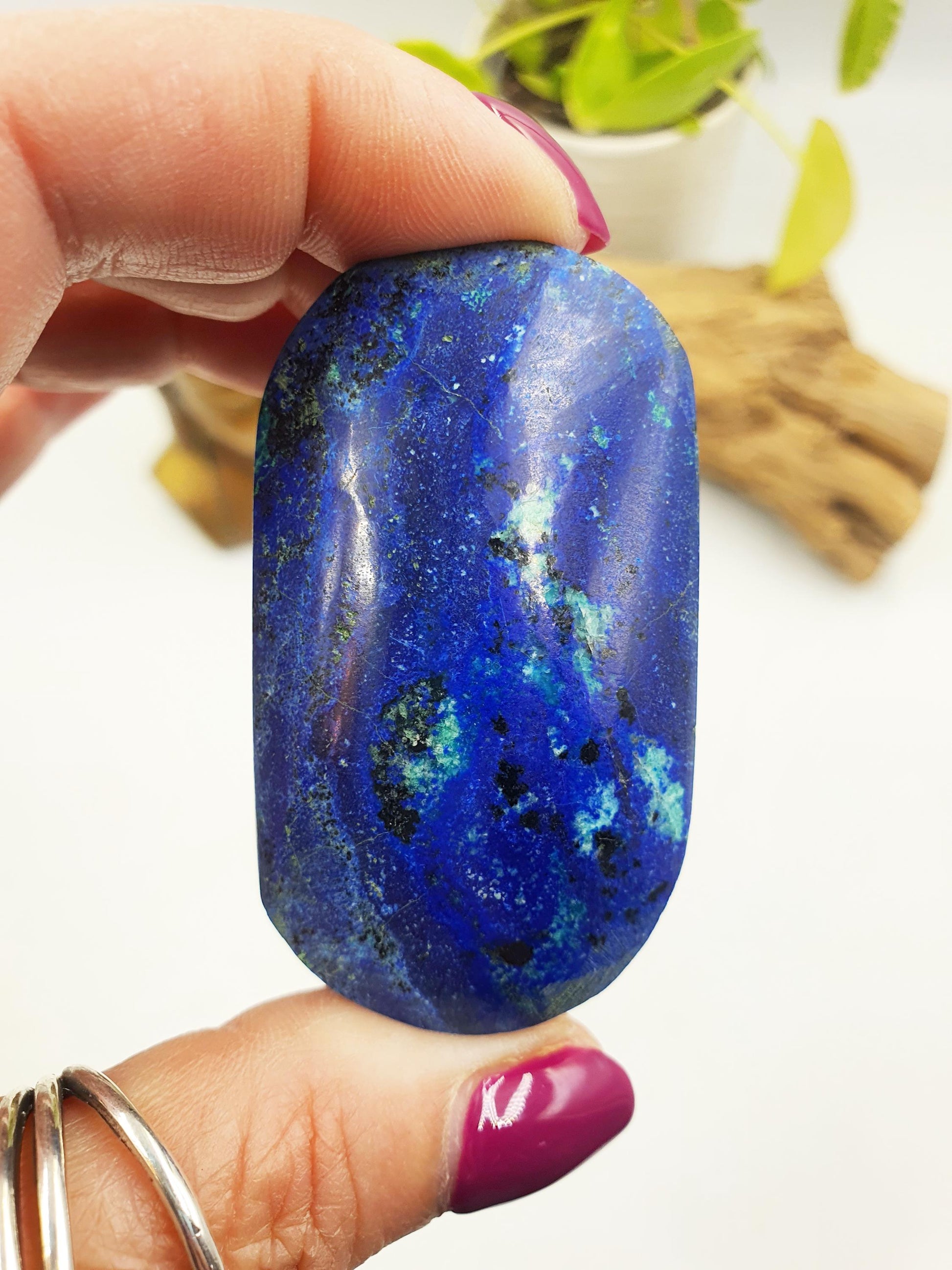 High Grade Azurite Palm / Stunning Azurite Palmstobe / Azurite Reki Crystal / Meditation Palm / Collectors Palm - 60g