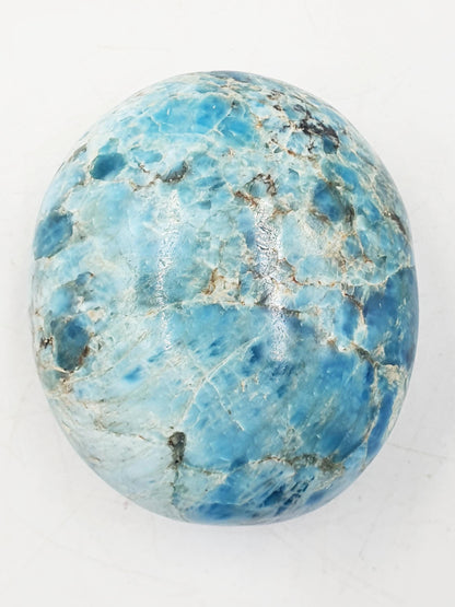 Large Blue Apatite Palm / Blue Apatite Palm Stone / Pocket Crystal / Meditation Palm / Reiki Crystal Palm - 120g