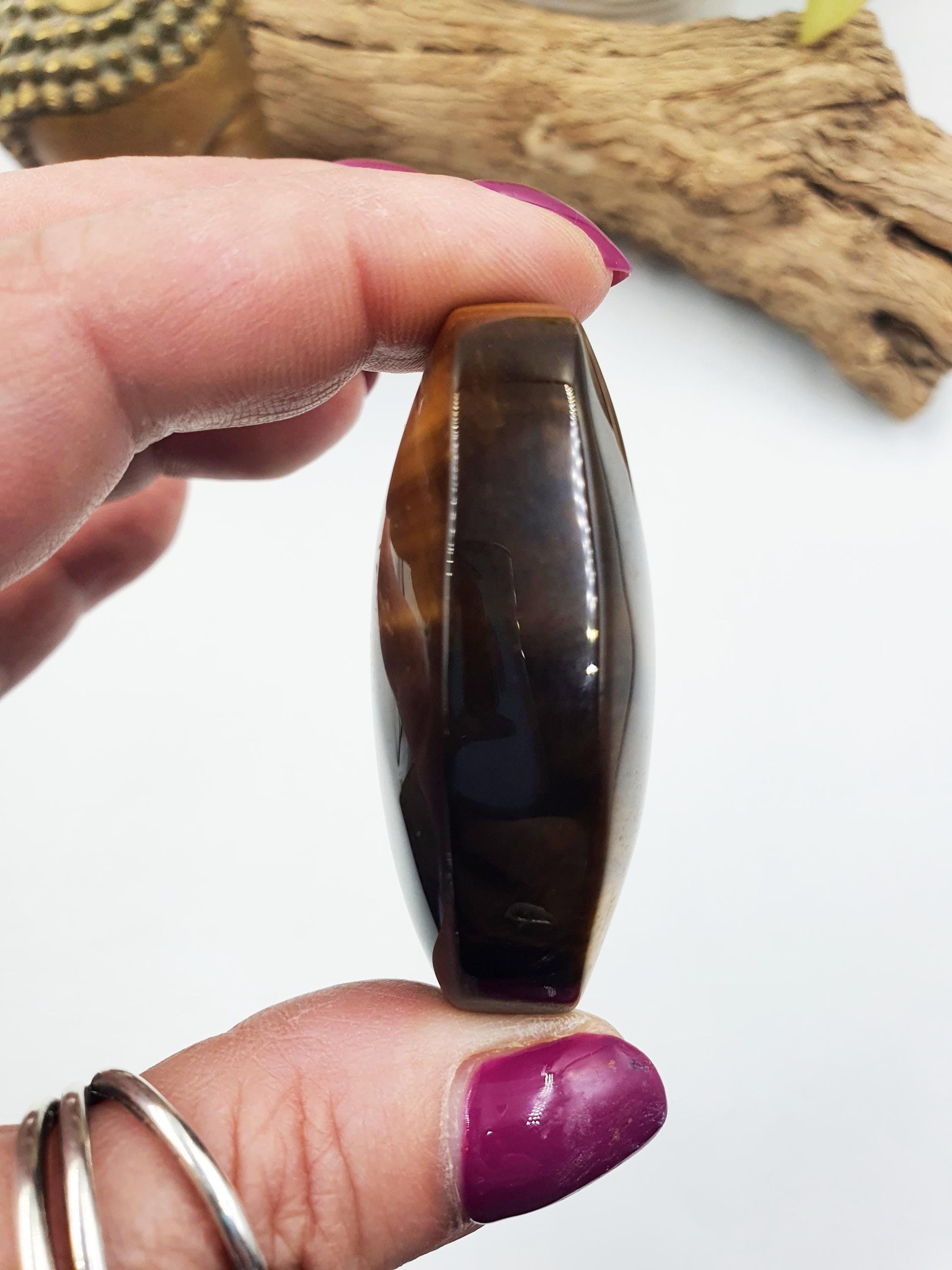 High Grade Flashy Yellow Tigers Eye Palm / Tiger's Eye Palm Stone / Pocket Crystal / Meditation Palm/ Reiki Crystal Palm - 75g