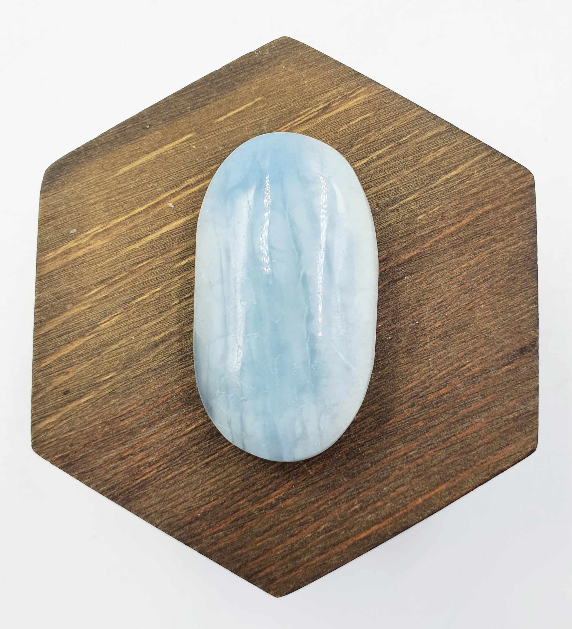Aquamarine Palm / Aquamarine Palm Stone / Pocket Stone / Meditation Palm / Reiki Crystal Palm - 40g