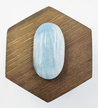 Aquamarine Palm / Aquamarine Palm Stone / Pocket Stone / Meditation Palm / Reiki Crystal Palm - 40g