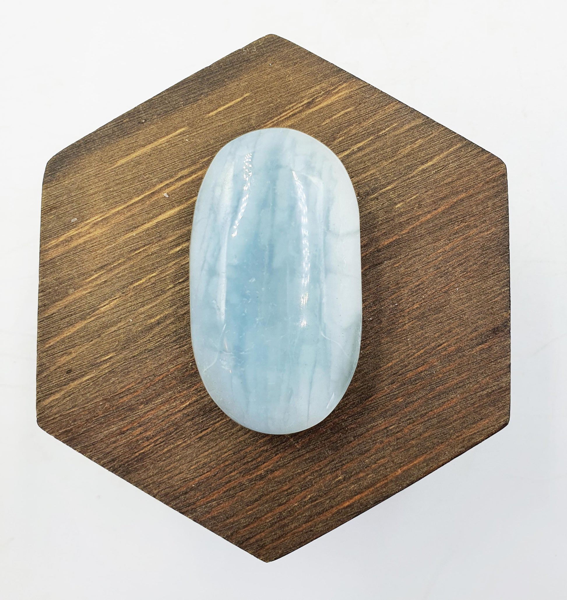 Aquamarine Palm / Aquamarine Palm Stone / Pocket Stone / Meditation Palm / Reiki Crystal Palm - 40g