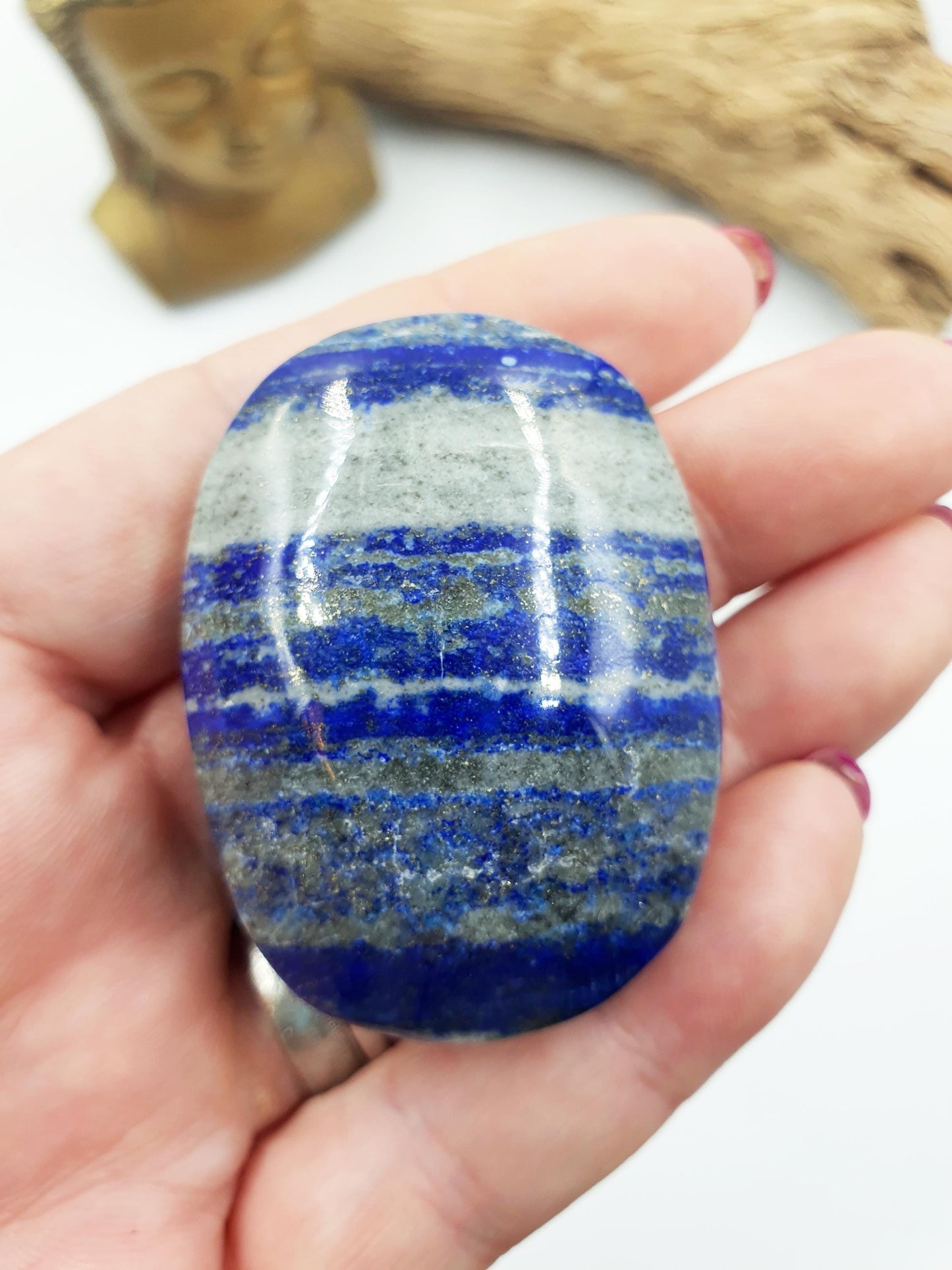 Beautiful Lapis Lazuli Palm / Lapis Lazuli Palmstone / Pocket Crystal / Meditation Palm / Lapis Reki Crystal Palm - 70g