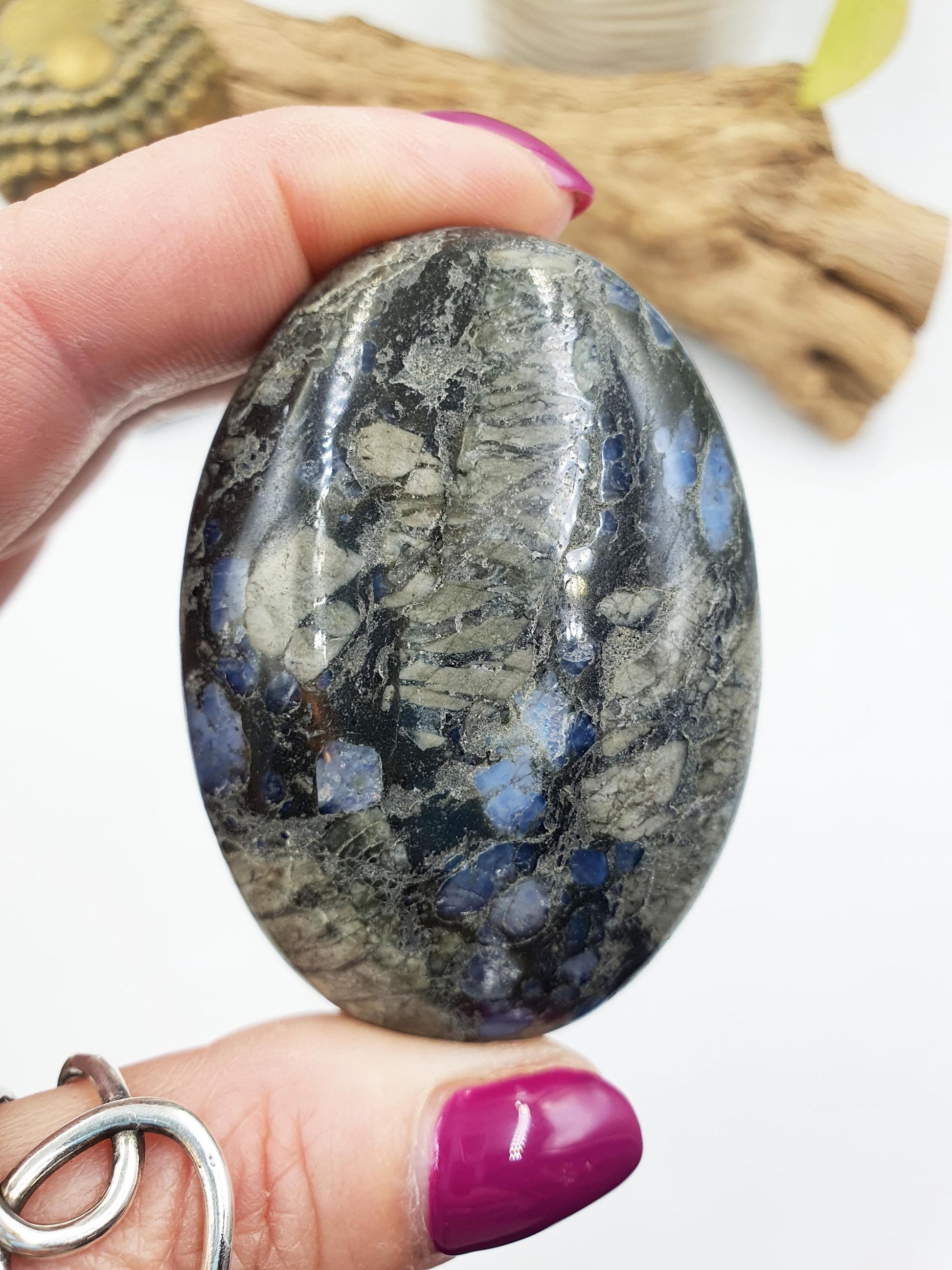 Que Sera (Llanite) Palm / Que Sera Palm Stone / Llanite Pocket Stone / Meditation Palm / Reiki Crystal Palm - 110g
