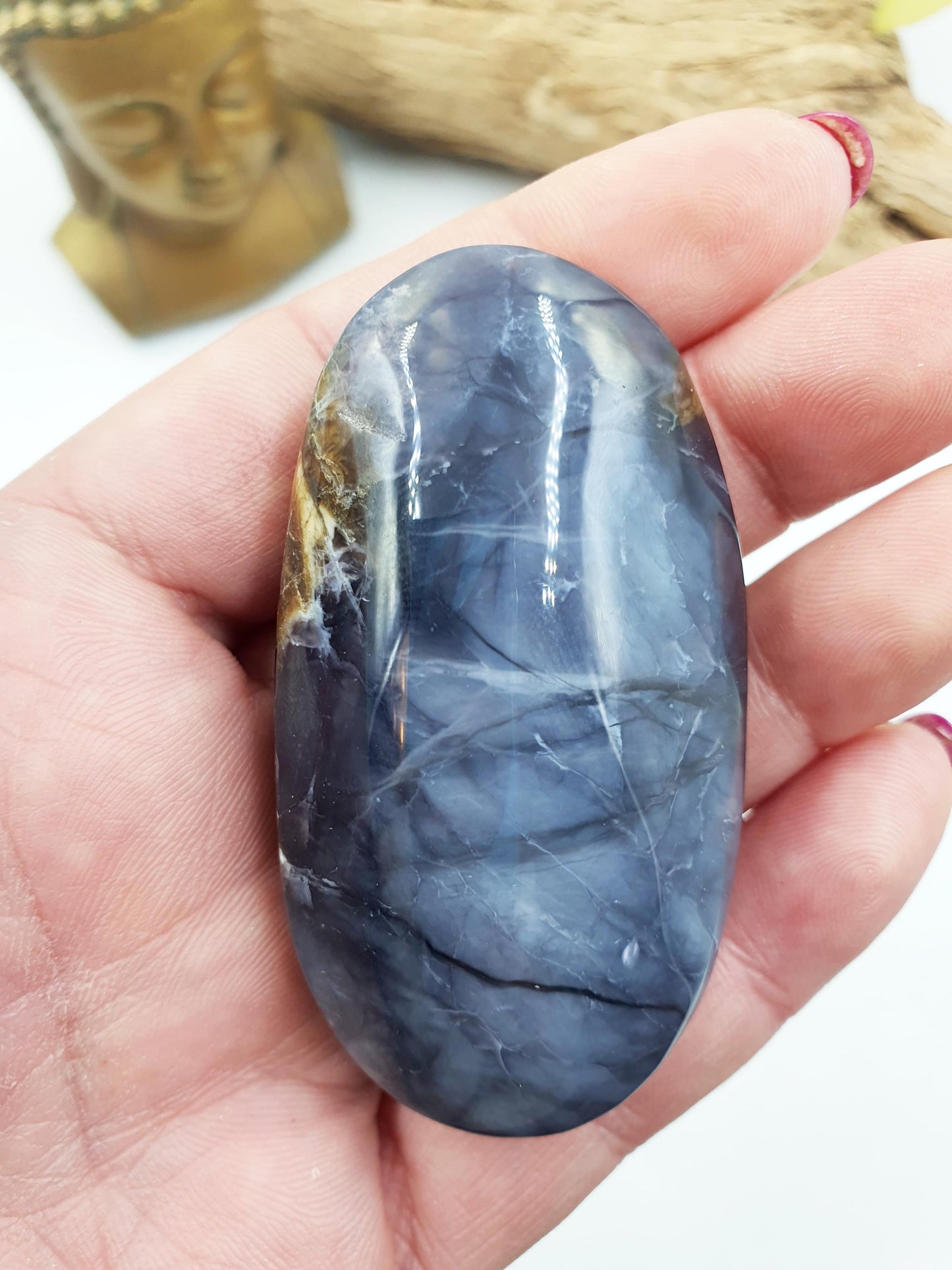 Beautiful Petrified Wood Palm / Petrified Wood Palm Stone / Meditation Palm / Reiki Crystal Palm - 75g