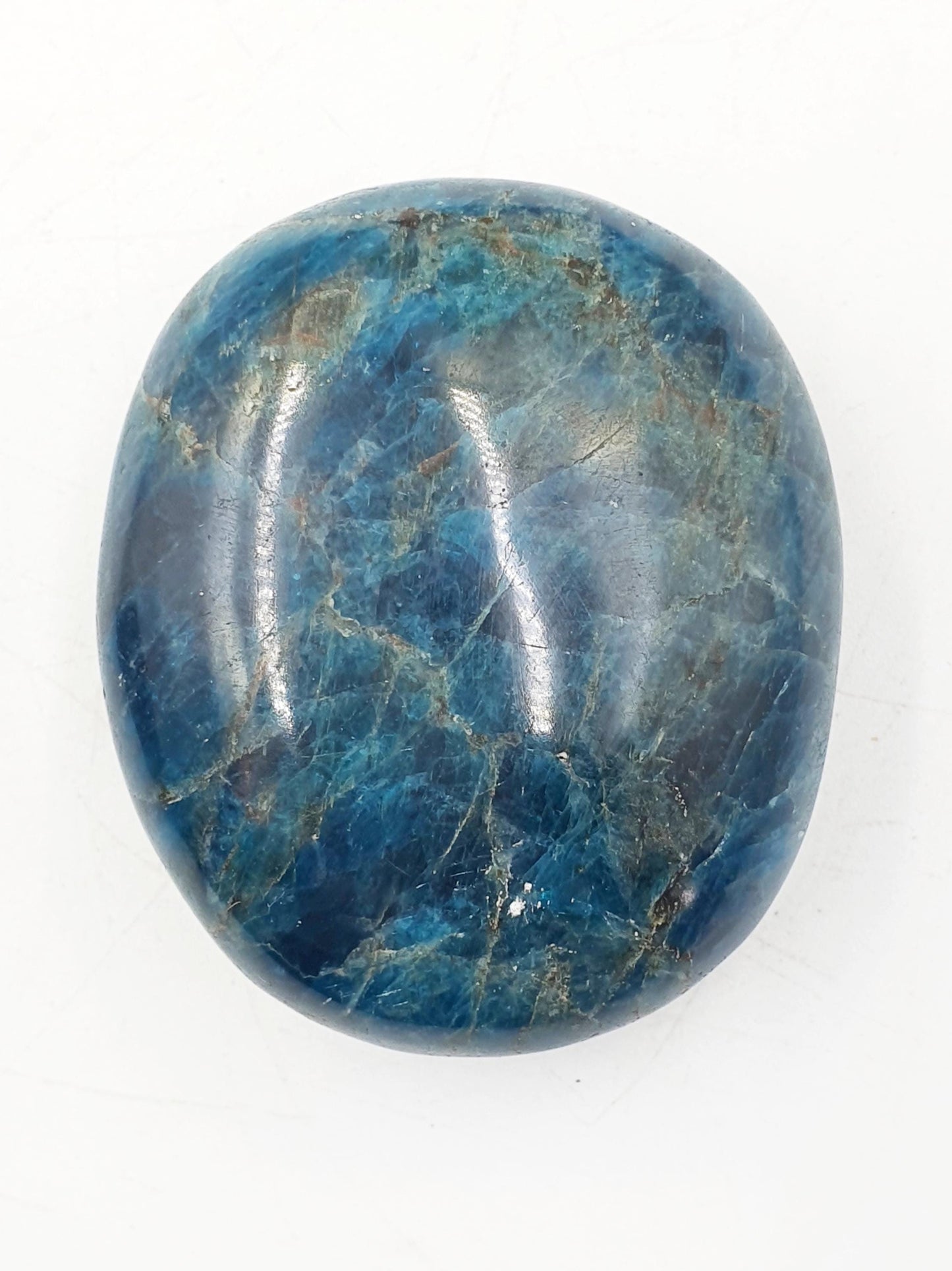 Large Blue Apatite Palm Stone / Blue Apatite Palmstone / Meditation Palm / Reiki Crystal Palm - 135g