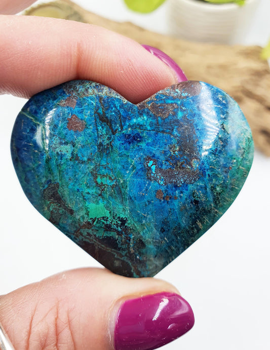 Beautiful Phoenix Turquoise Crystal Heart / Phoenix Stone Puff Heart / Collectors Heart - 50g