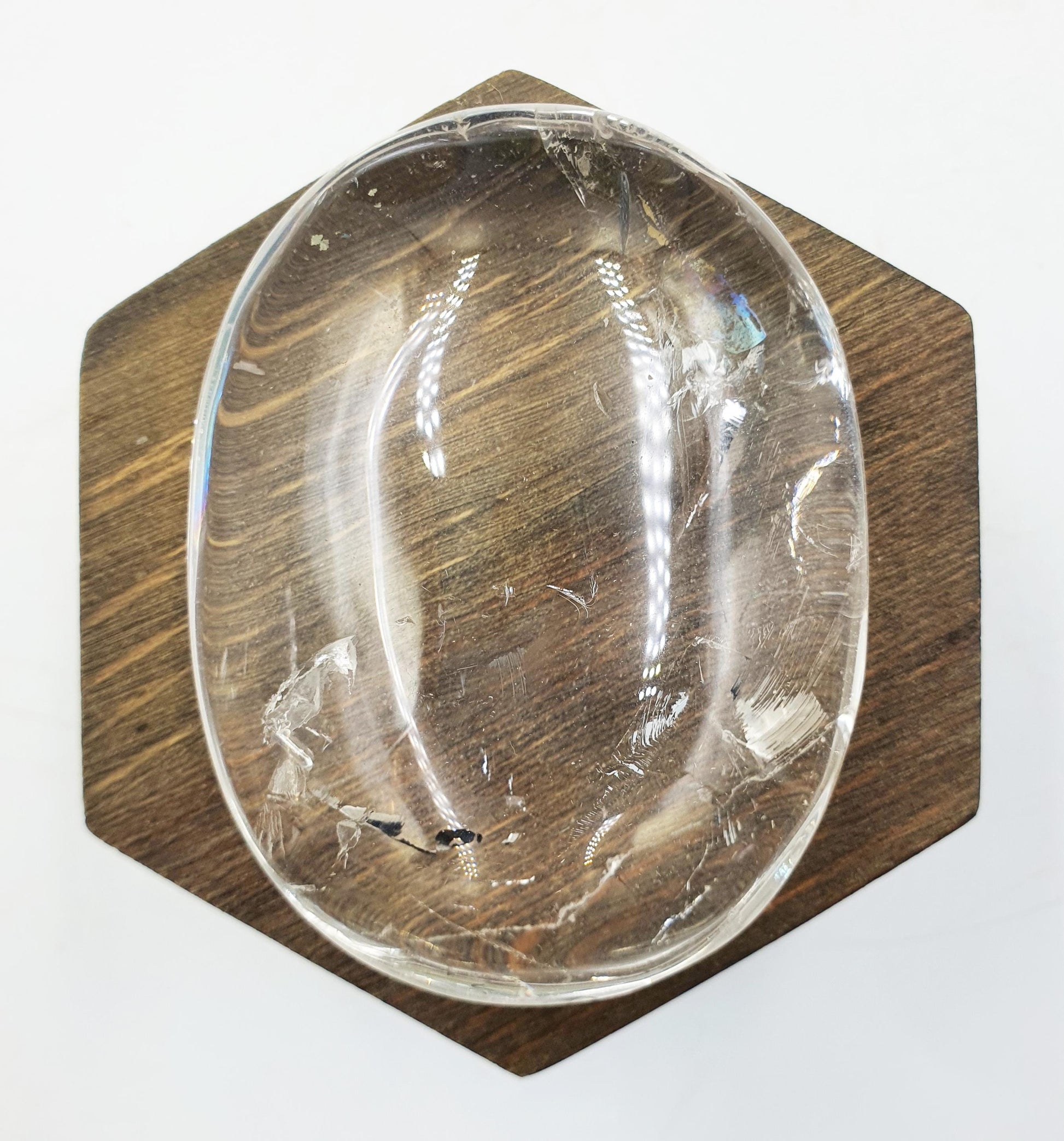 Beautiful Large Clear Quartz Palm with rainbows / Clear Quartz Palm Stone with shimmering inclusions/ Meditation Palm / Reiki Crystal - 150g