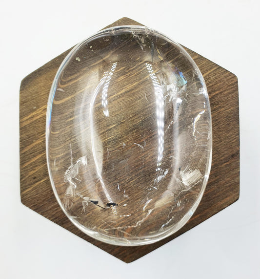 Beautiful Large Clear Quartz Palm with rainbows / Clear Quartz Palm Stone with shimmering inclusions/ Meditation Palm / Reiki Crystal - 150g