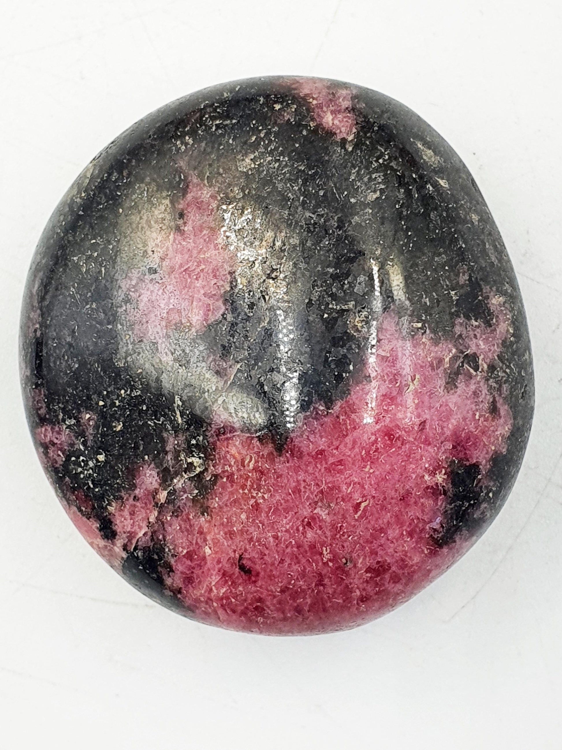 Rhodonite Palm Stone - Emotional Healing & Heart Chakra Crystal - 105g