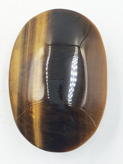 High Grade Yellow Tigers Eye Palm Stone - Protection & Courage Crystal - 70g
