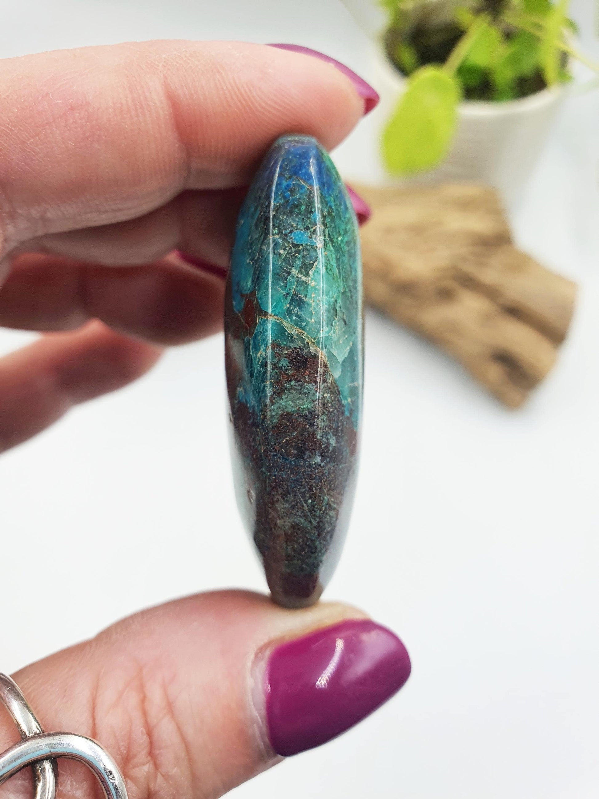 Phoenix Turquoise Palm Stone - Transformation & Protection Crystal - 40g
