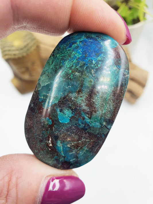Phoenix Turquoise Palm Stone - Transformation & Protection Crystal - 40g