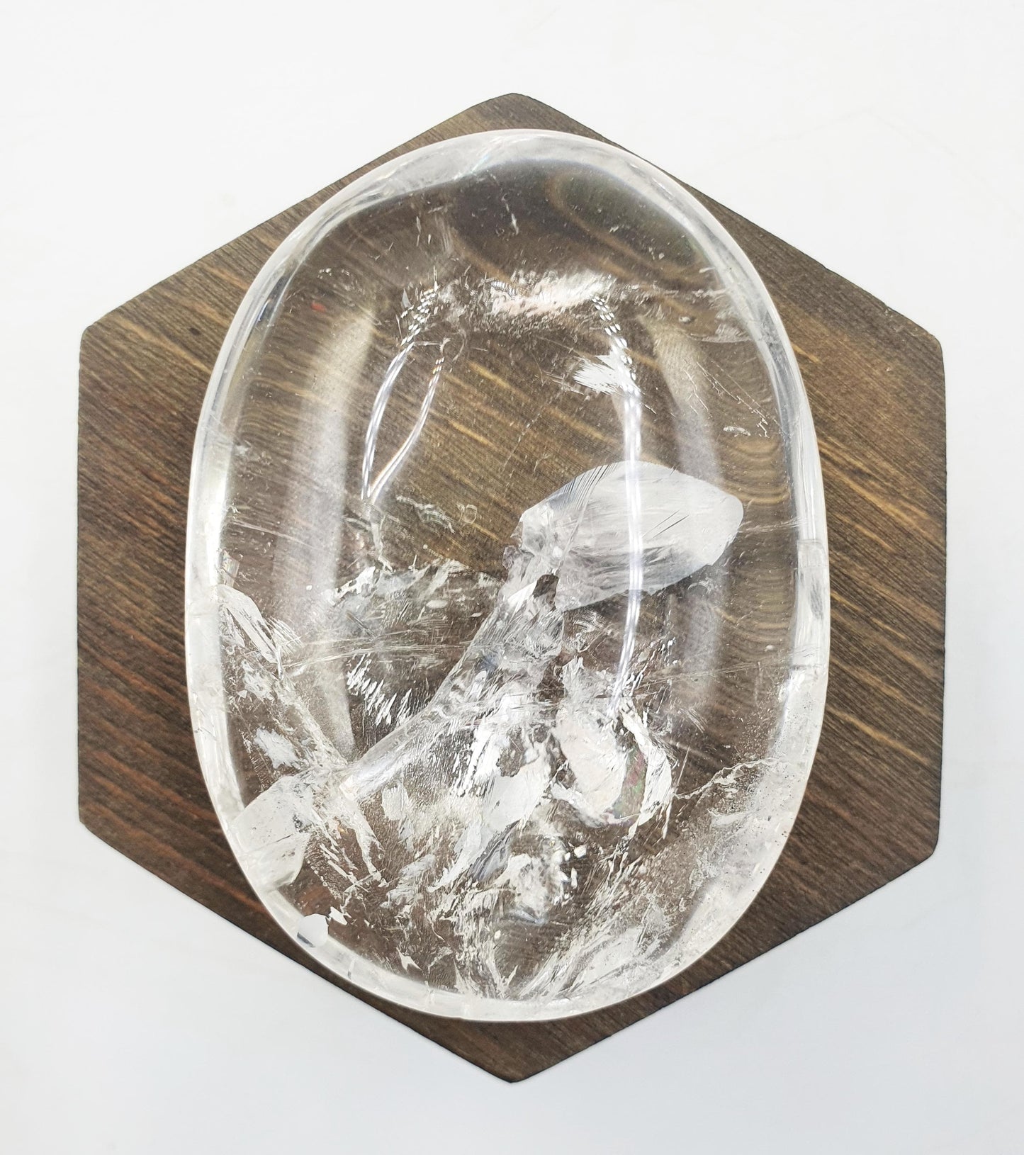High Grade Clear Quartz Palm Stone with Rainbows - Energy Amplifying Healing Crystal - 155g