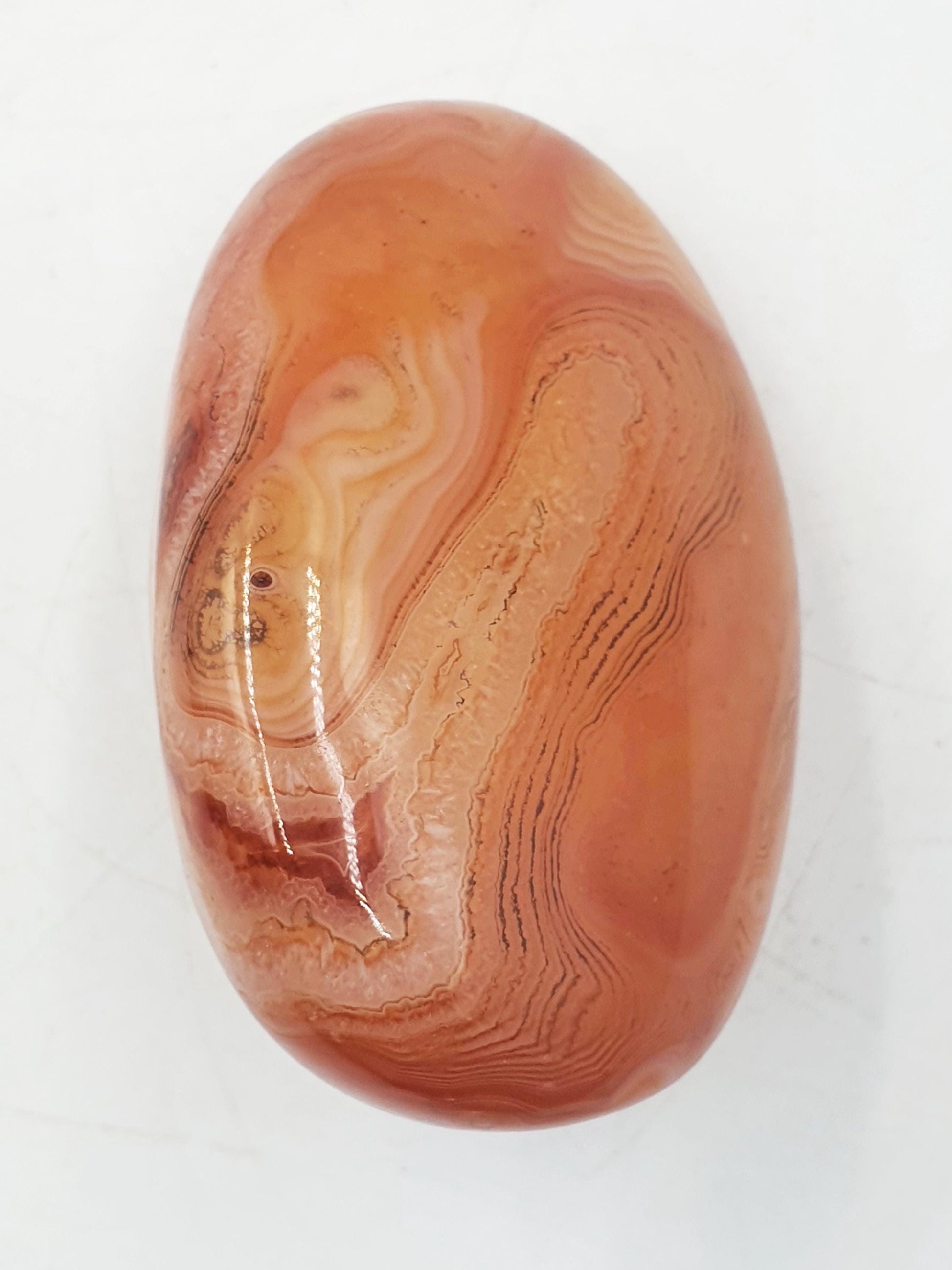 Carnelian Palm Stone - Vitality & Creativity Healing Crystal - 90g
