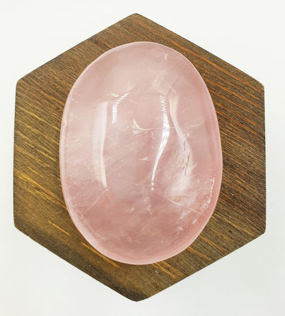 Rose Quartz Palm Stone - Love & Compassion Healing Crystal - 105g