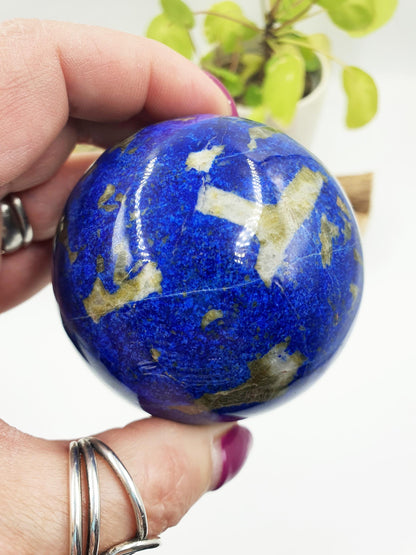 Unique Lapis Lazuli Sphere - Wisdom & Truth Third Eye Chakra Crystal Ball - 67mm