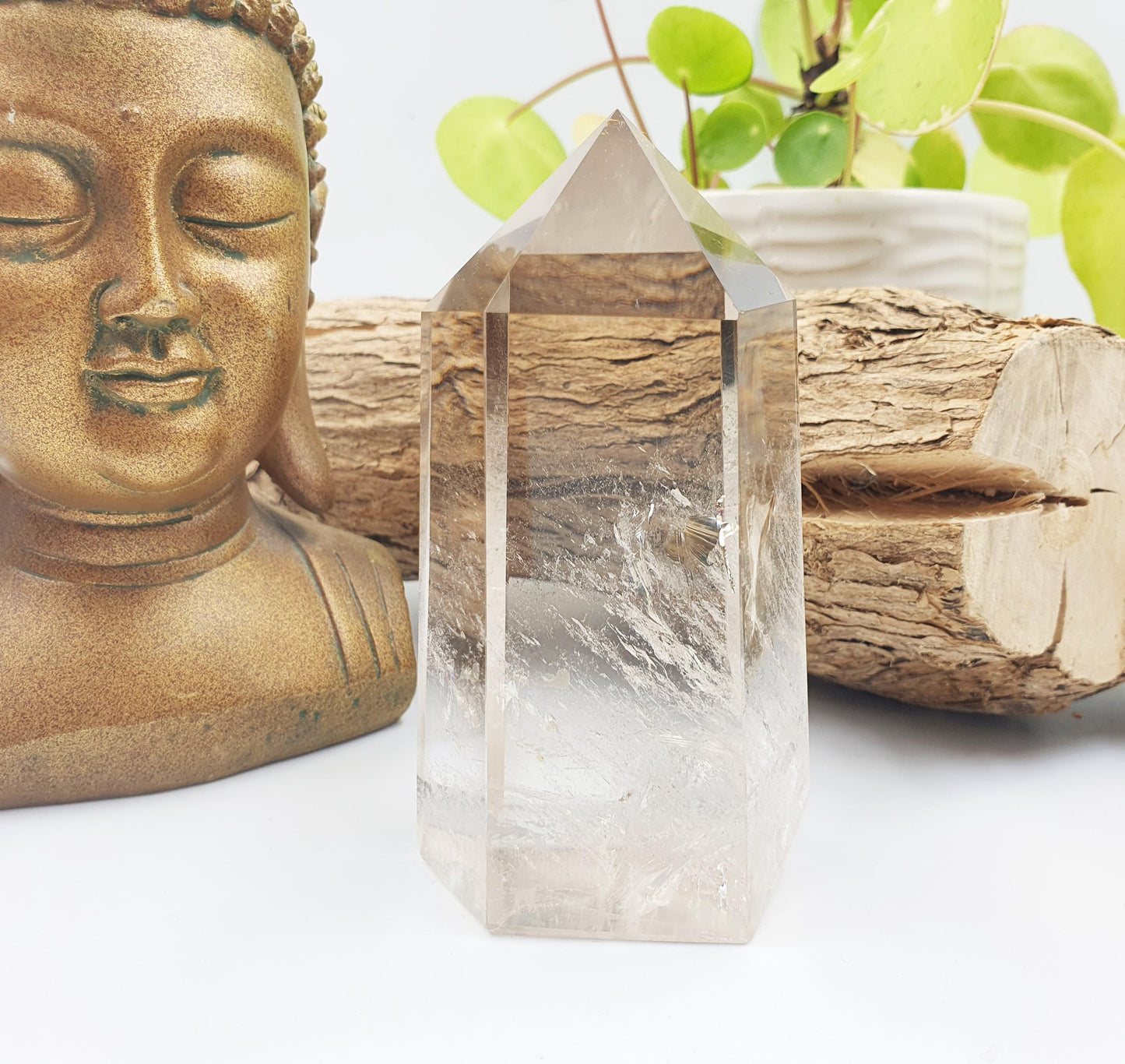 High Quality Smoky Quartz Tower with Phantoms & Rainbows - Grounding and Healing Crystal Point - 380g