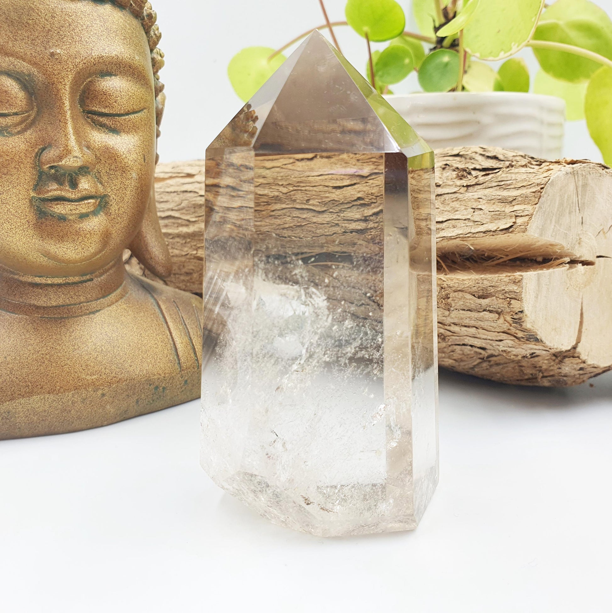 High Quality Smoky Quartz Tower with Phantoms & Rainbows - Grounding and Healing Crystal Point - 380g