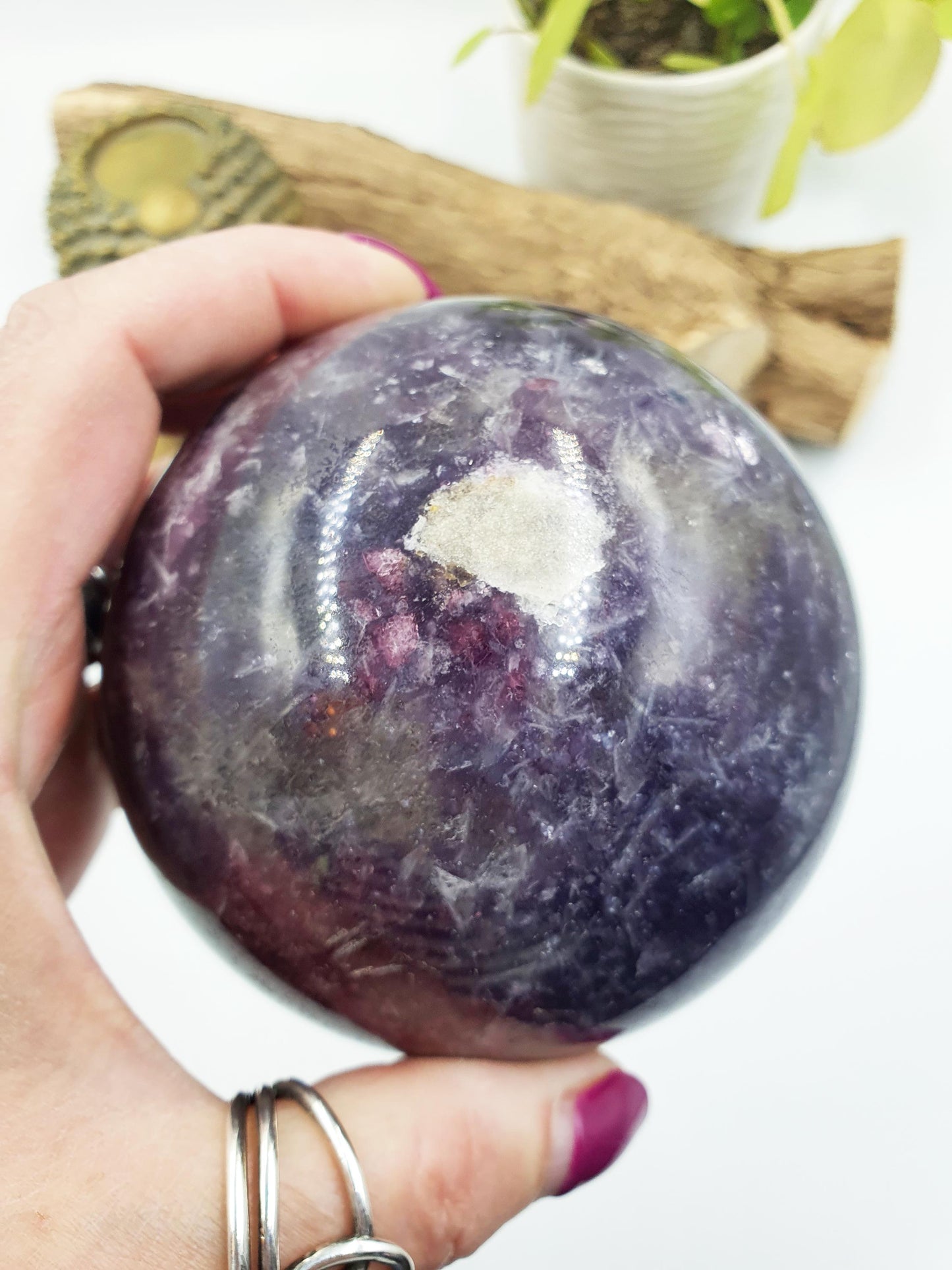 Large Unicorn Stone (Pegmatite) Sphere - Calming & Nurturing Crystal Ball - 92mm