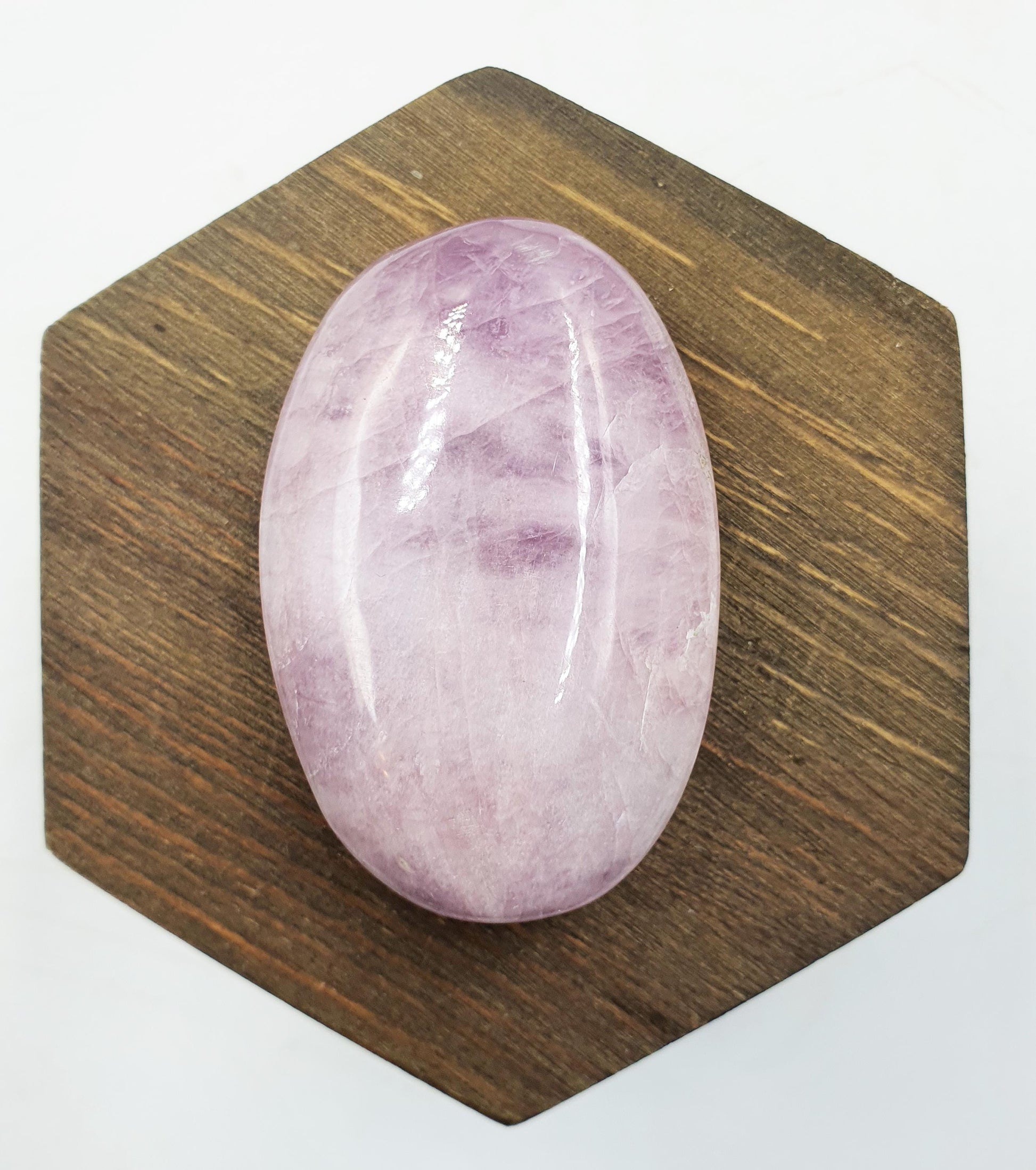 Kunzite Crystal Palm Stone - Heart Chakra & Emotional Healing Crystal - 75g