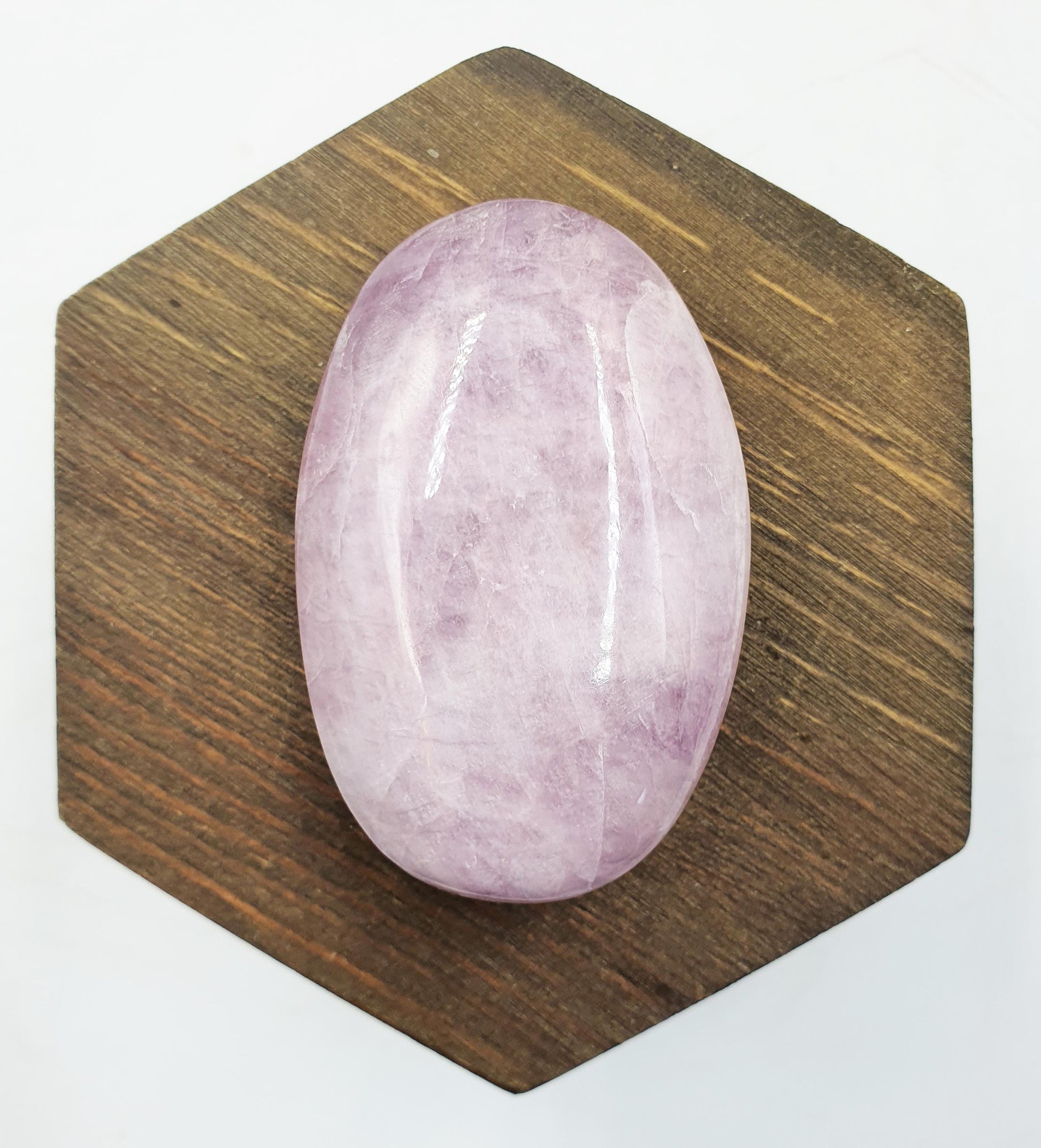 Kunzite Crystal Palm Stone - Heart Chakra & Emotional Healing Crystal - 75g
