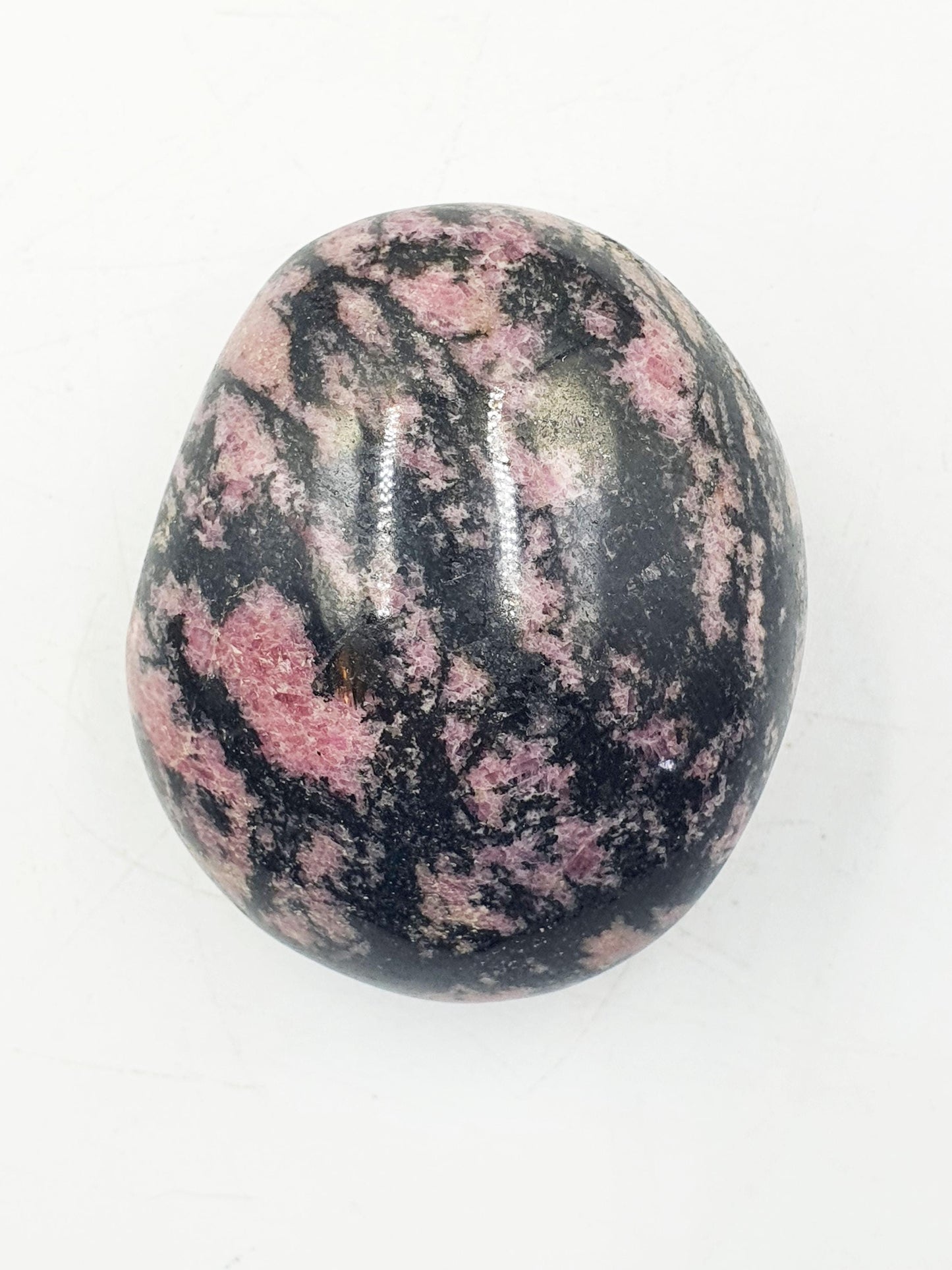Rhodonite Palm Stone - Emotional Healing & Heart Chakra Crystal - 155g