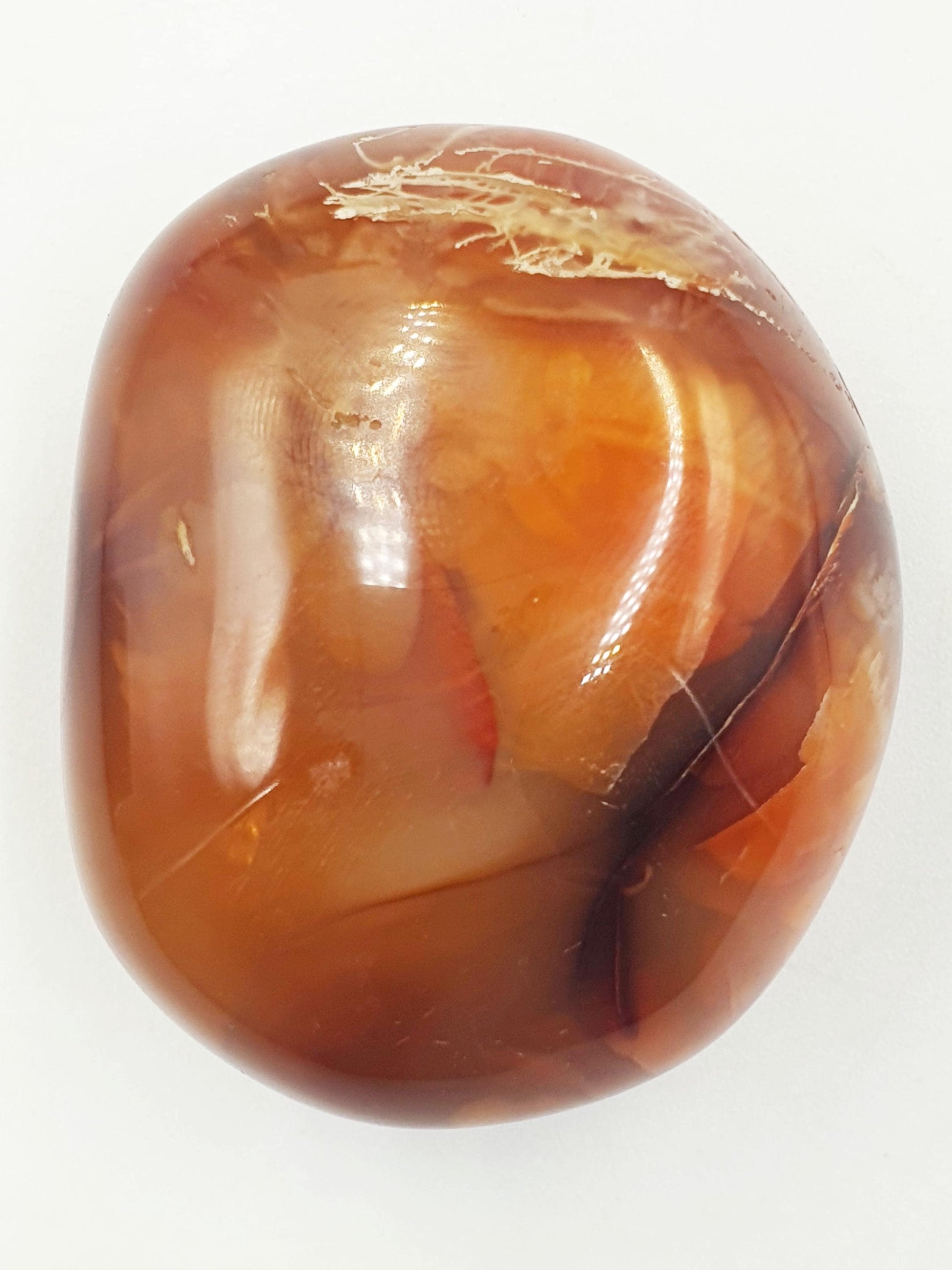 Carnelian Palm Stone - Vitality & Creativity Healing Crystal - 110g