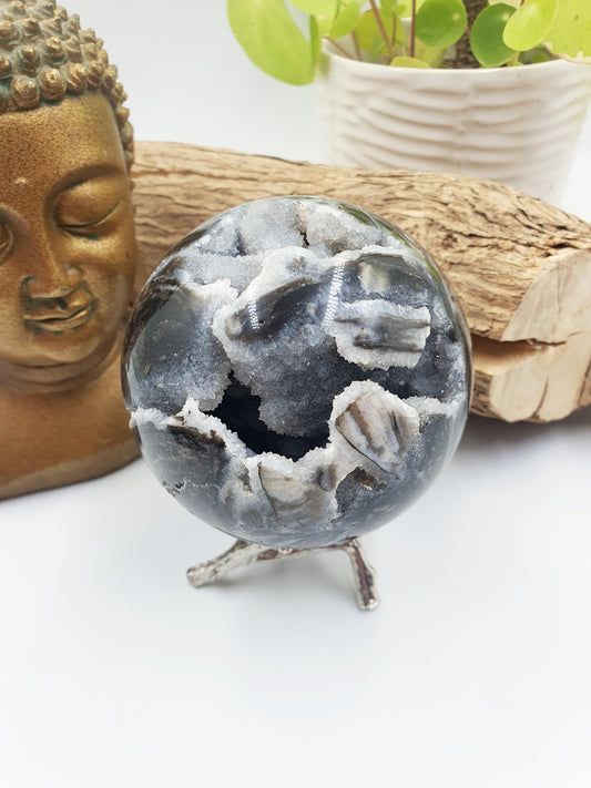 Sparkly Sphalerite Drusy Sphere - Grounding & Transformation Crystal Ball - 80mm