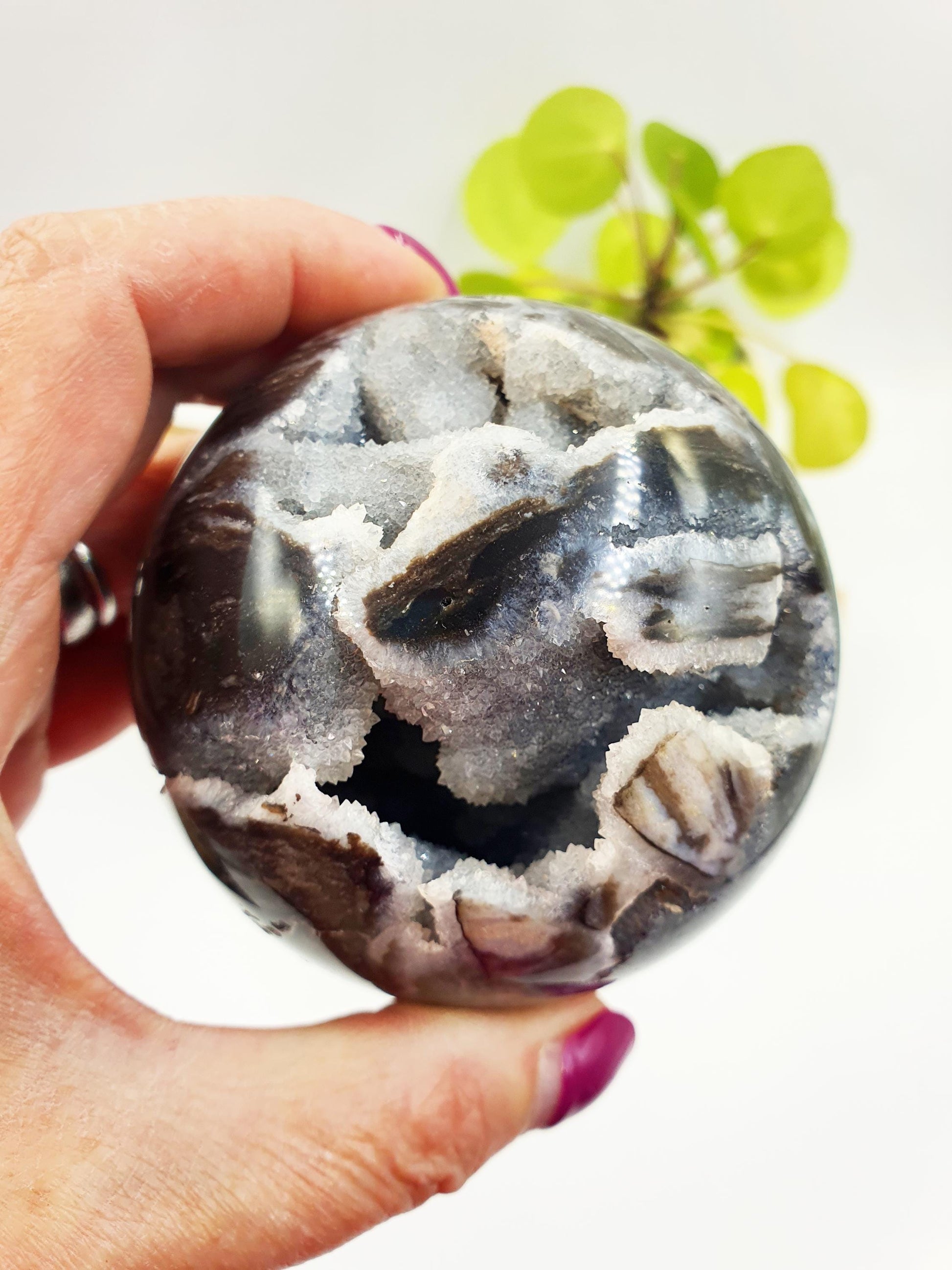 Sparkly Sphalerite Drusy Sphere - Grounding & Transformation Crystal Ball - 80mm
