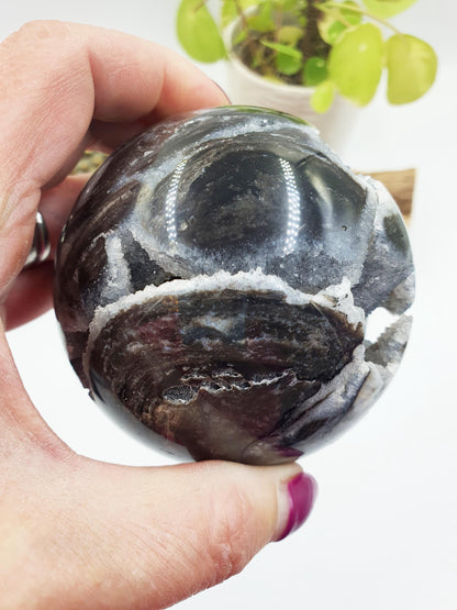 Sparkly Sphalerite Drusy Sphere - Grounding & Transformation Crystal Ball - 80mm