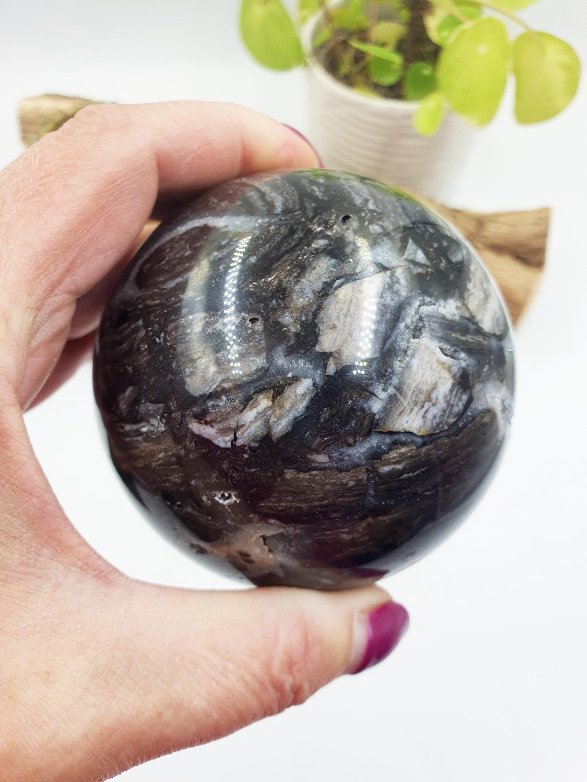 Sparkly Sphalerite Drusy Sphere - Grounding & Transformation Crystal Ball - 80mm