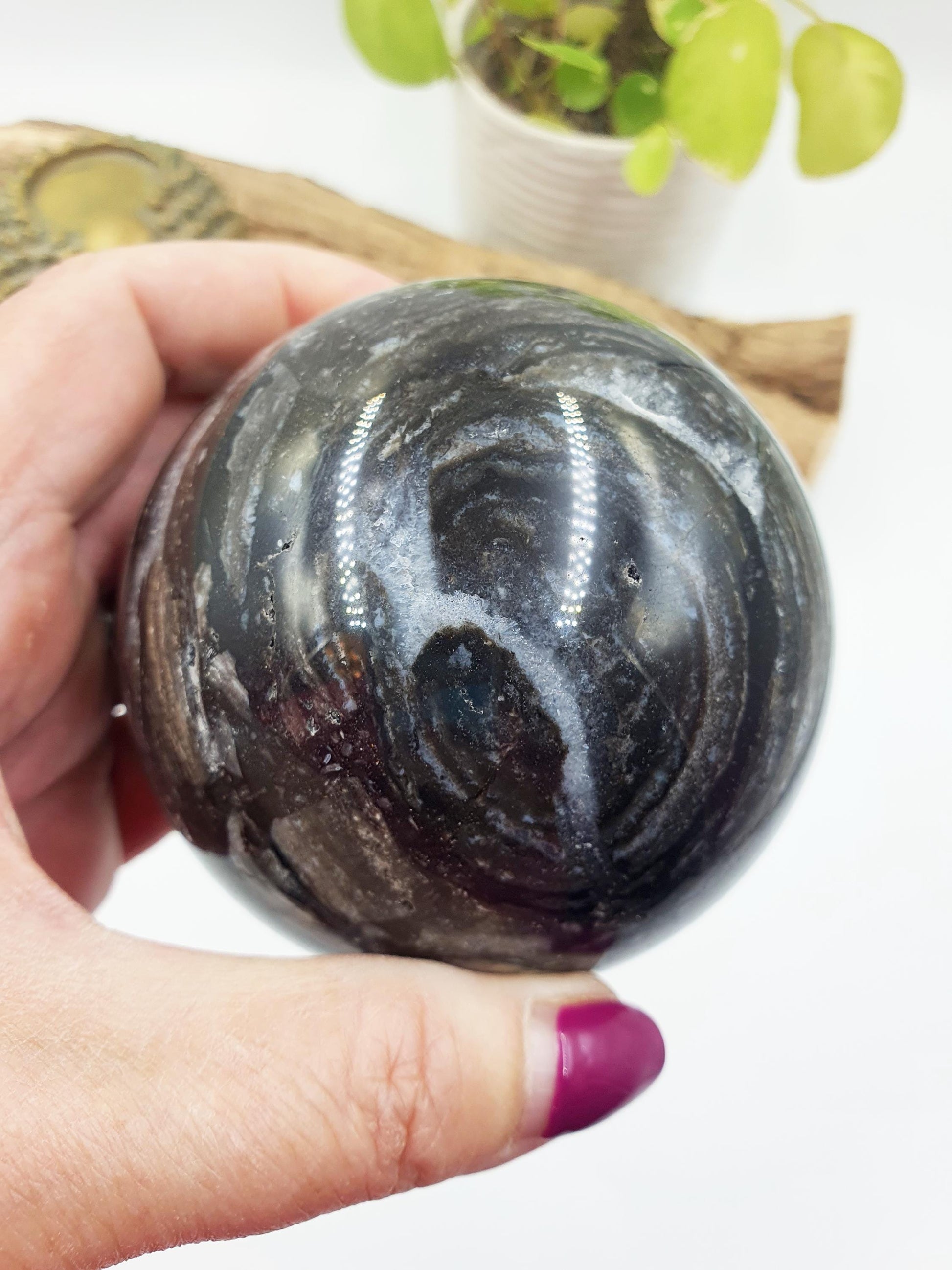 Sparkly Sphalerite Drusy Sphere - Grounding & Transformation Crystal Ball - 80mm