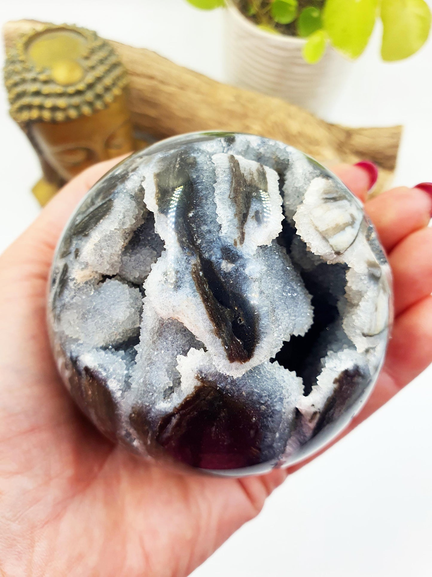 Sparkly Sphalerite Drusy Sphere - Grounding & Transformation Crystal Ball - 80mm