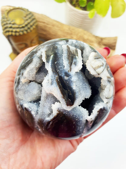 Sparkly Sphalerite Drusy Sphere - Grounding & Transformation Crystal Ball - 80mm