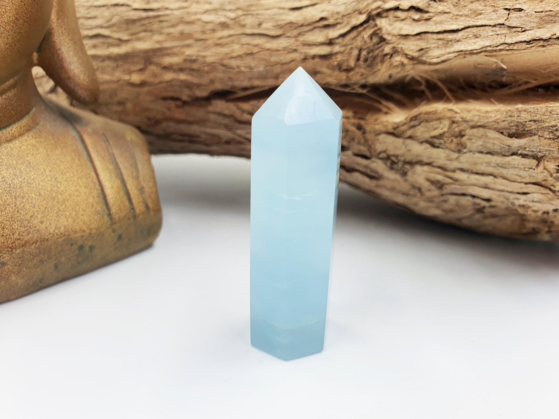 Little Aquamarine Tower - Calming & Communication Throat Chakra Healing Crystal Point - 25g