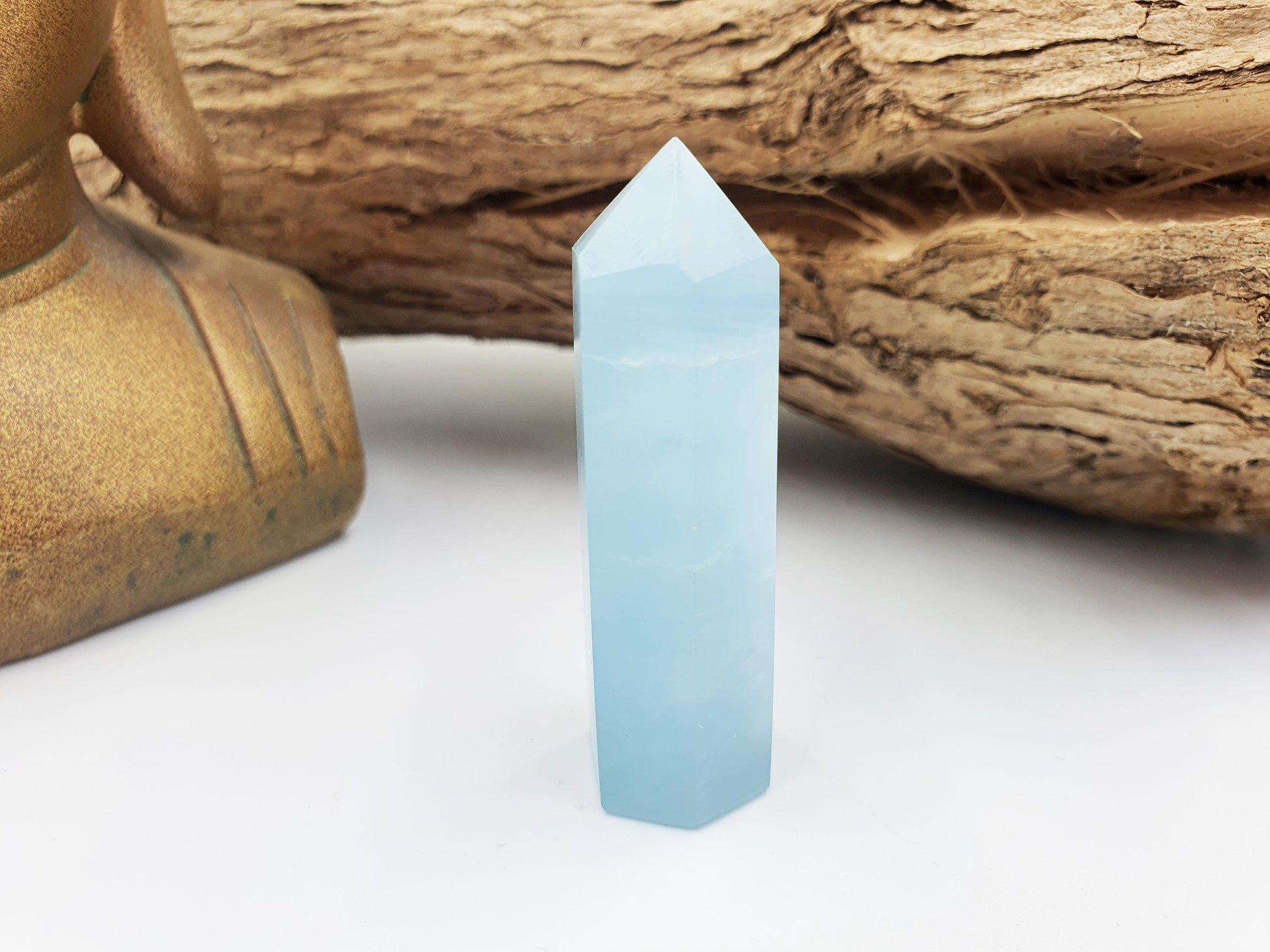 Little Aquamarine Tower - Calming & Communication Throat Chakra Healing Crystal Point - 25g