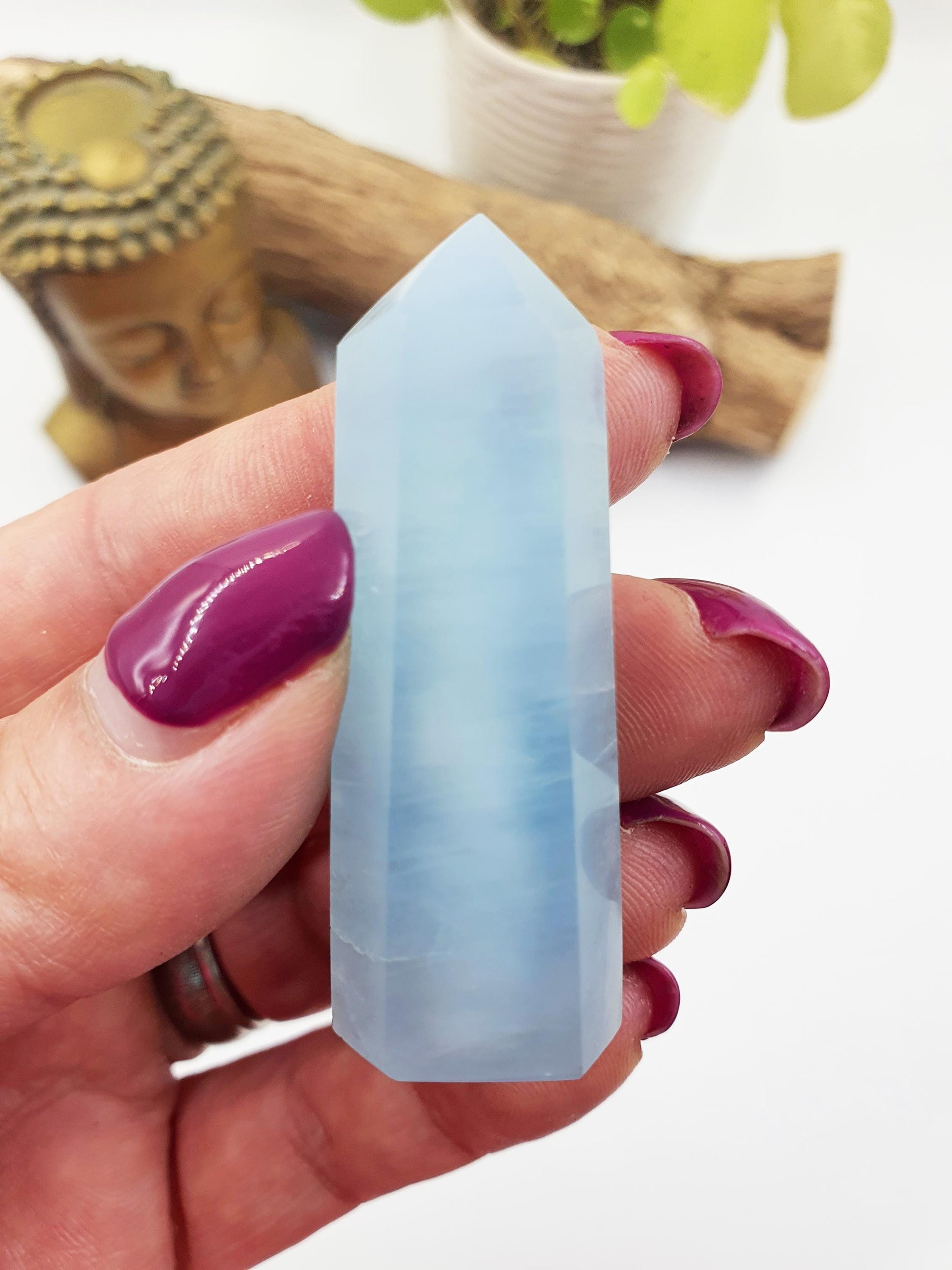 Little Aquamarine Tower - Calming & Communication Throat Chakra Healing Crystal Point - 25g