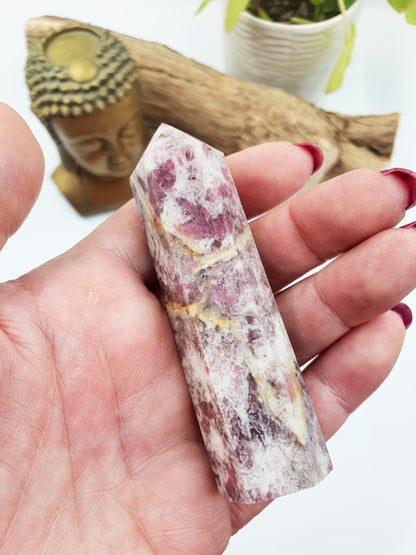 Plum Tourmaline Tower - Emotional Healing & Spiritual Growth Crystal Point - 85g