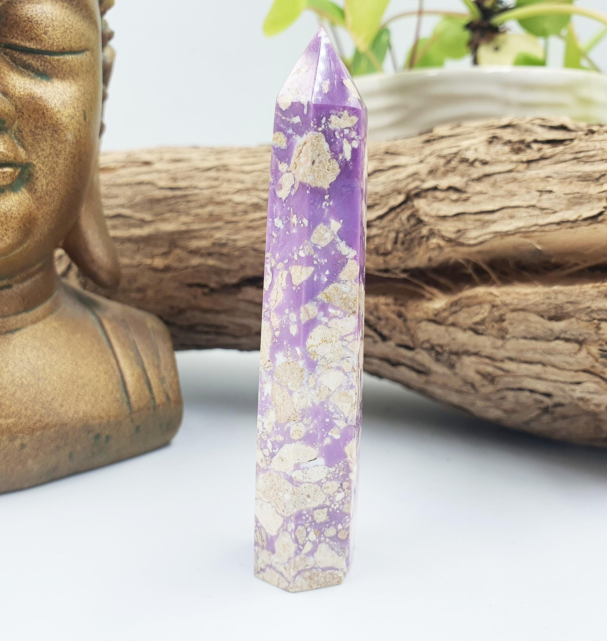 Phosphosiderite Tower - Rare Calming & Spiritual Healing Crystal Point - 45g